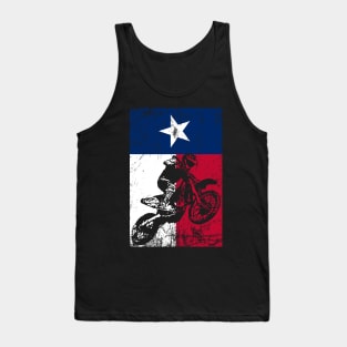 Motocross Texas Flag Wheelie Tank Top